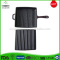 Enamel coating cast iron grill pan with press for kitchen cookware